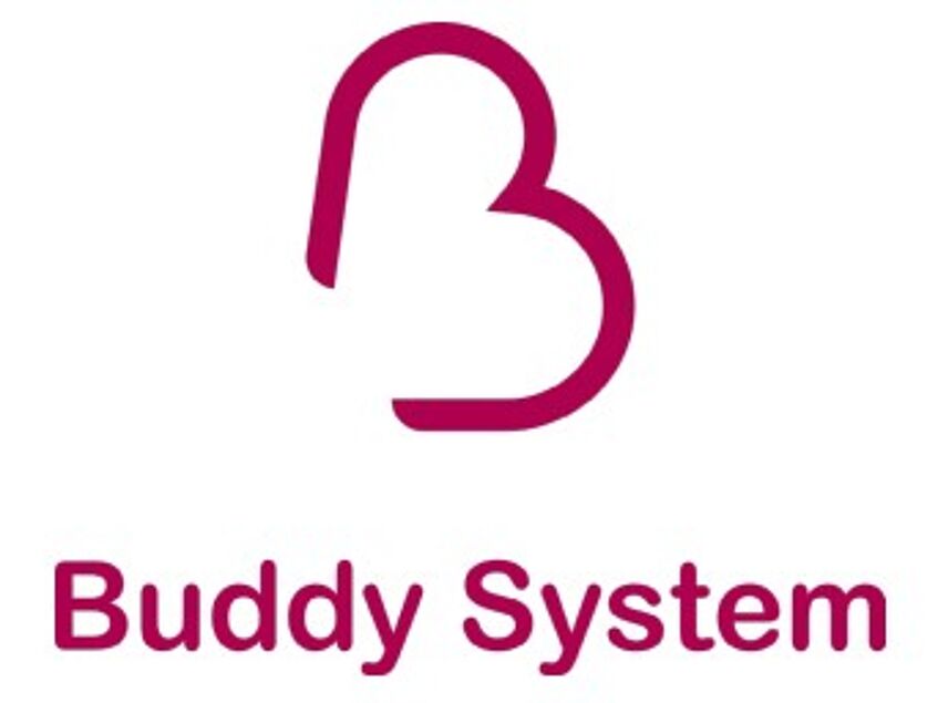 Buddysystem-Logo mit einem großen Buchstaben 